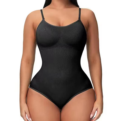  V Neck Spaghetti Strap Bodysuit Shapewear Slimming Body Shaper Smooth Out Bodysuit