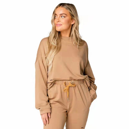  Round Neck Pullover Pants Casual Long Sleeve Sweatshirt